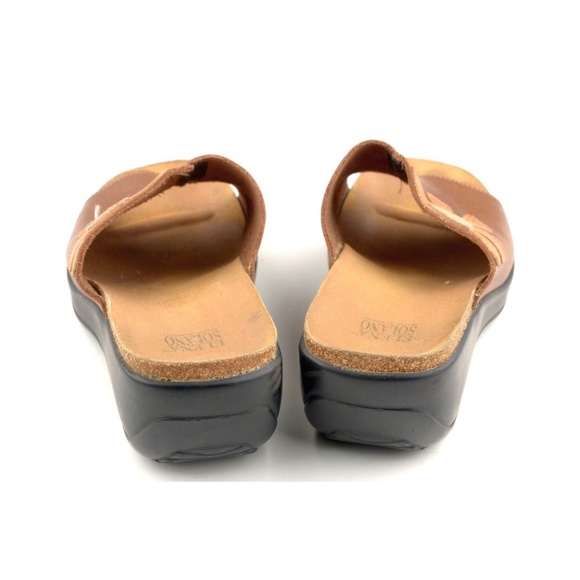 Elena Solano Wedge Sandals Sz 38 / 7.5 US Brown - Picture 7 of 8